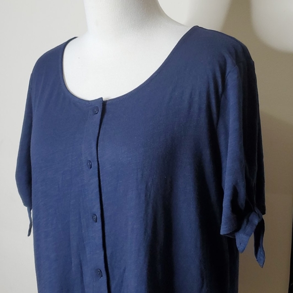 Loft Petite Tie Accent Sleeve Top - Picture 2 of 7